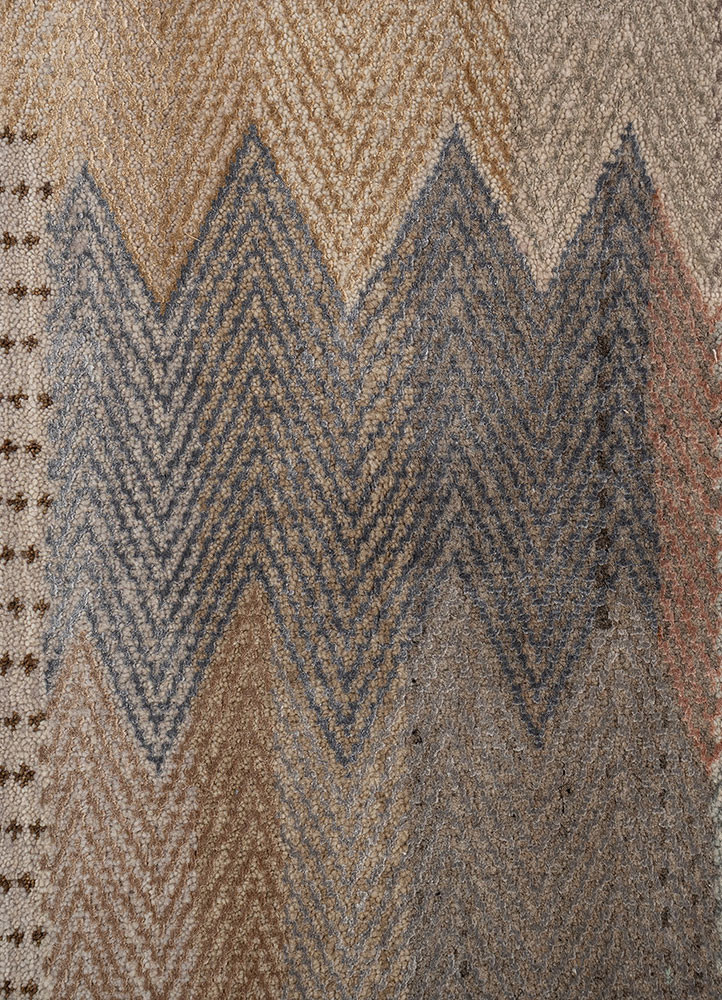 manchaha pink and purple wool and bamboo silk hand knotted Rug - CloseUp