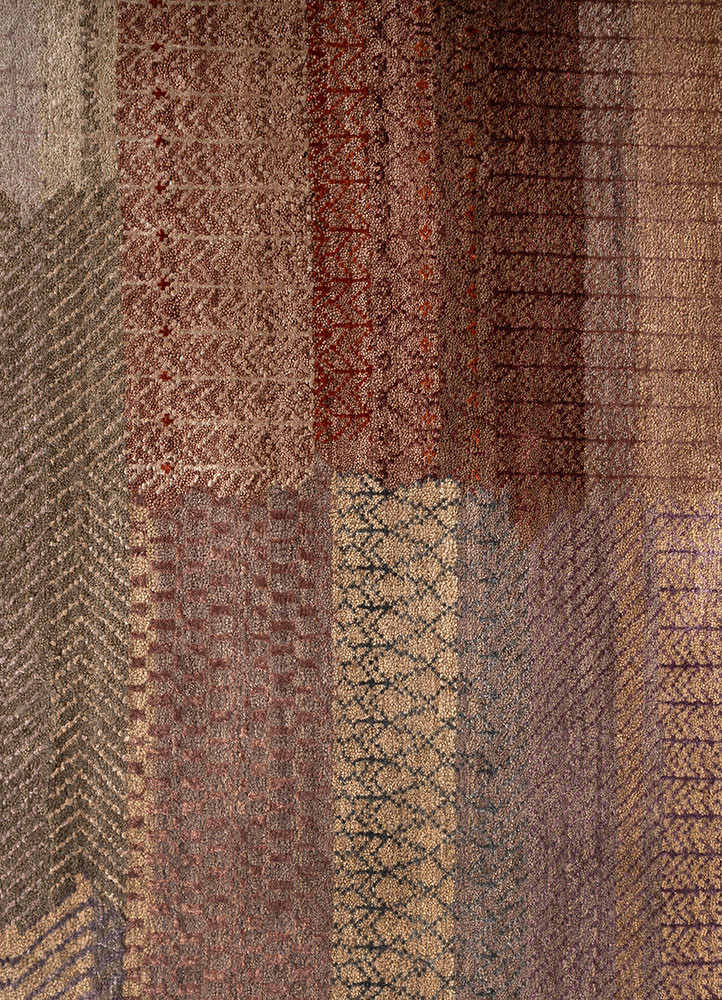 manchaha red and orange wool and bamboo silk hand knotted Rug - CloseUp manchaha red and orange wool and bamboo silk hand knotted Rug - CloseUp