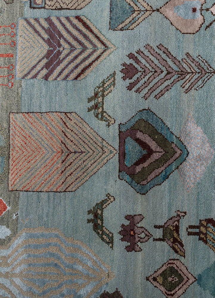 manchaha ivory wool and bamboo silk hand knotted Rug - CloseUp manchaha ivory wool and bamboo silk hand knotted Rug - CloseUp