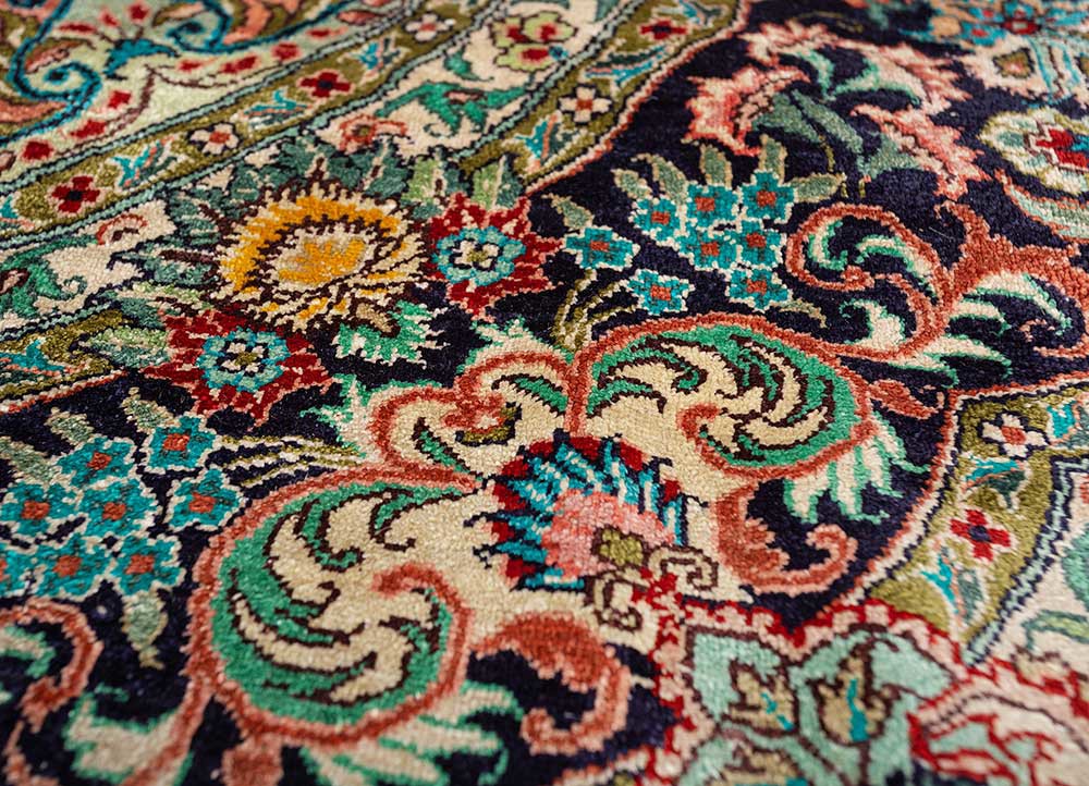 gulmarg pink and purple silk hand knotted Rug - CloseUp gulmarg pink and purple silk hand knotted Rug - CloseUp