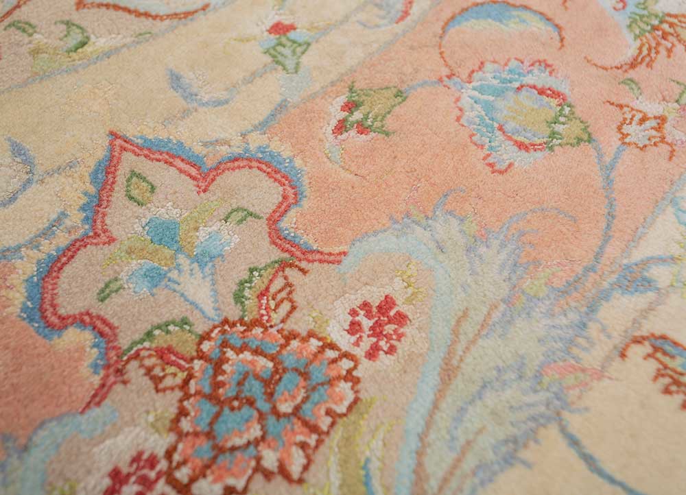 aalam pink and purple wool and silk hand knotted Rug - CloseUp aalam pink and purple wool and silk hand knotted Rug - CloseUp