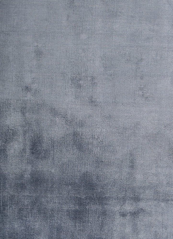 basis blue viscose hand loom Rug - CloseUp