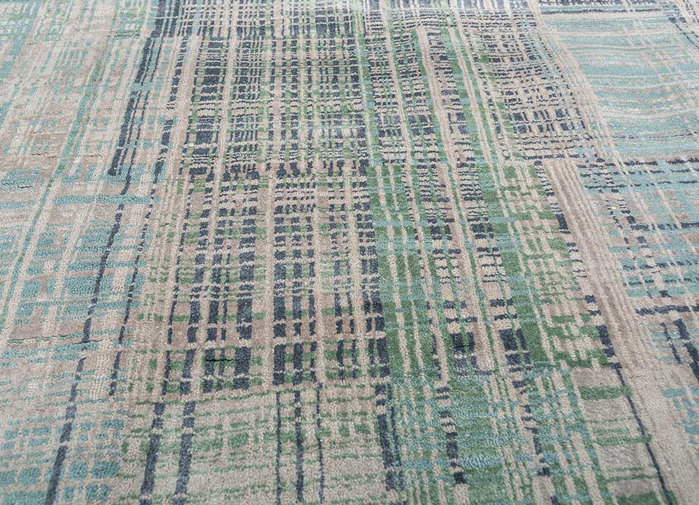 unstring by kavi grey and black wool and bamboo silk hand knotted Rug - CloseUp unstring by kavi grey and black wool and bamboo silk hand knotted Rug - CloseUp