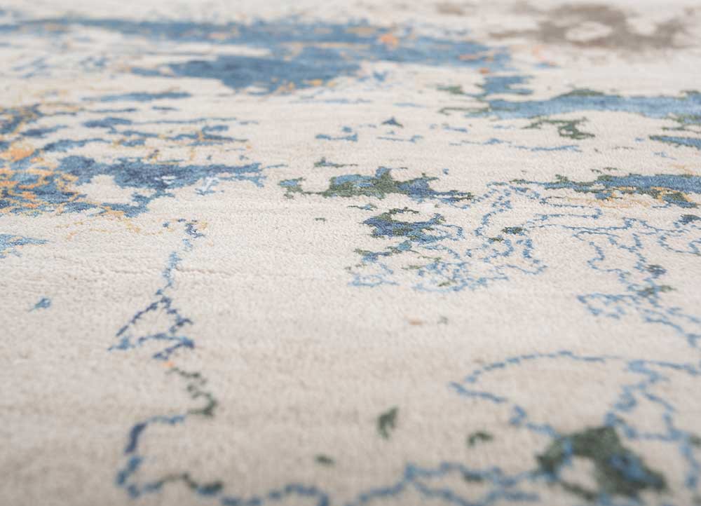 unstring by kavi ivory wool and bamboo silk hand knotted Rug - CloseUp unstring by kavi ivory wool and bamboo silk hand knotted Rug - CloseUp
