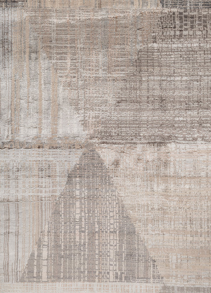 unstring by kavi ivory wool and bamboo silk hand knotted Rug - CloseUp unstring by kavi ivory wool and bamboo silk hand knotted Rug - CloseUp