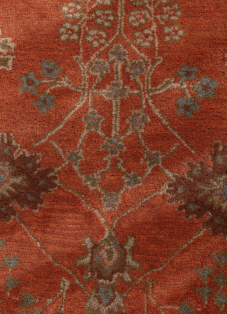 kasbah red and orange wool hand tufted Rug - CloseUp kasbah red and orange wool hand tufted Rug - CloseUp