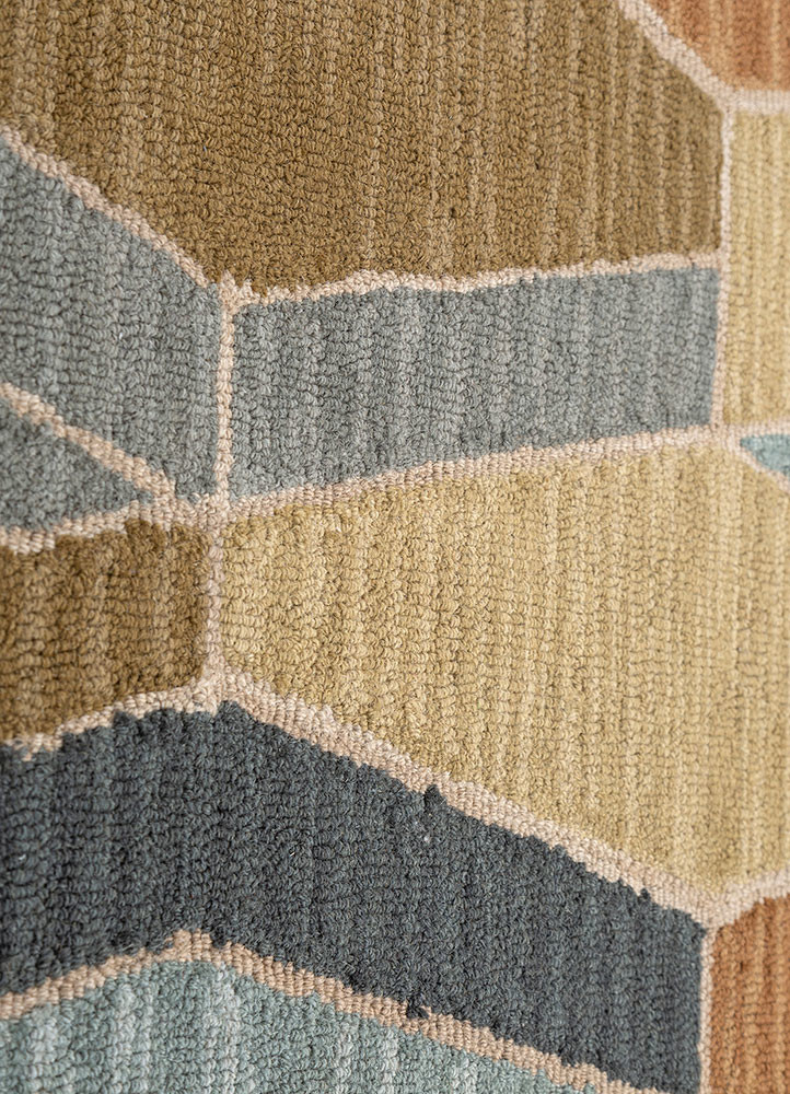 acar blue wool hand tufted Rug - CloseUp acar blue wool hand tufted Rug - CloseUp