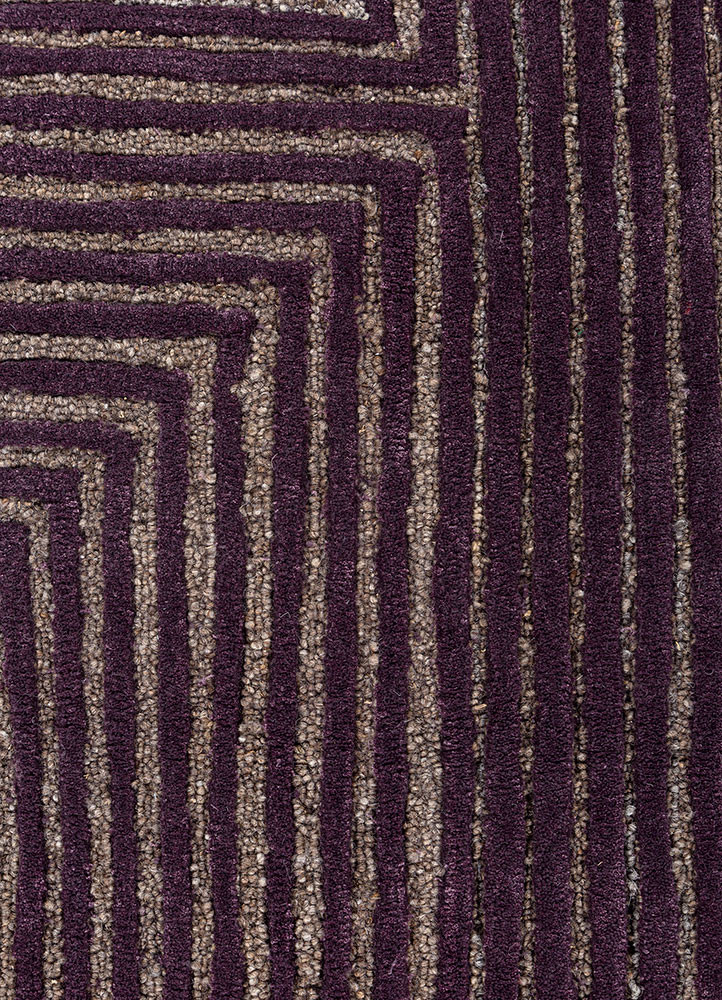 caliedo pink and purple wool and viscose hand tufted Rug - CloseUp
