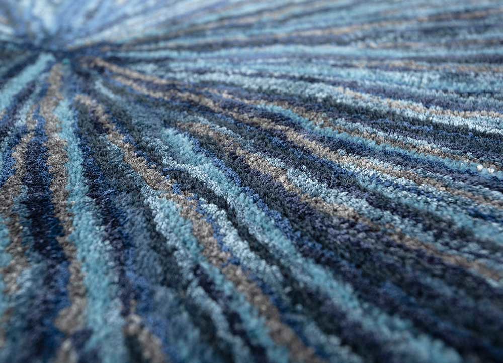 caliedo blue wool and viscose hand tufted Rug - CloseUp