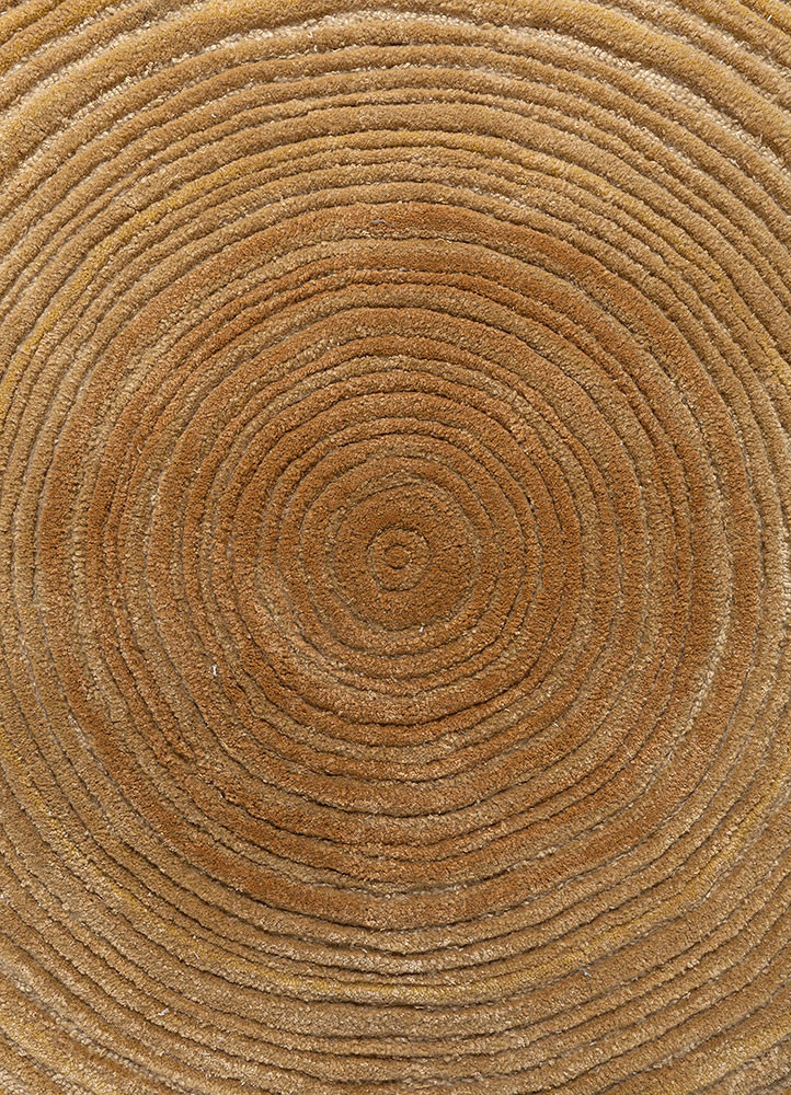 come around gold wool and viscose hand tufted Rug - CloseUp