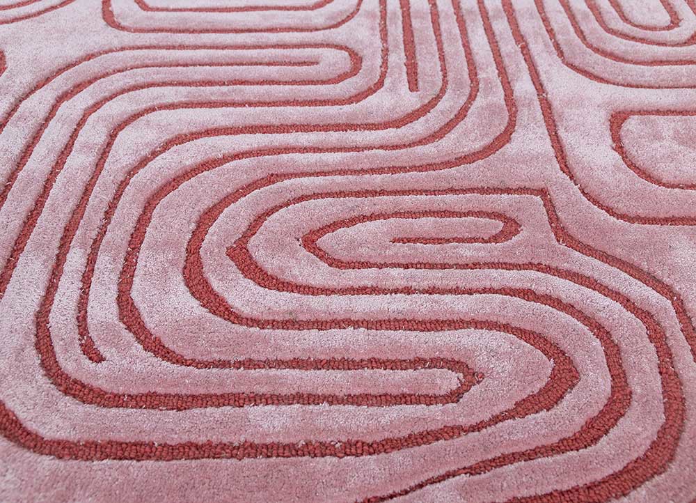 come around pink and purple wool and viscose hand tufted Rug - CloseUp come around pink and purple wool and viscose hand tufted Rug - CloseUp