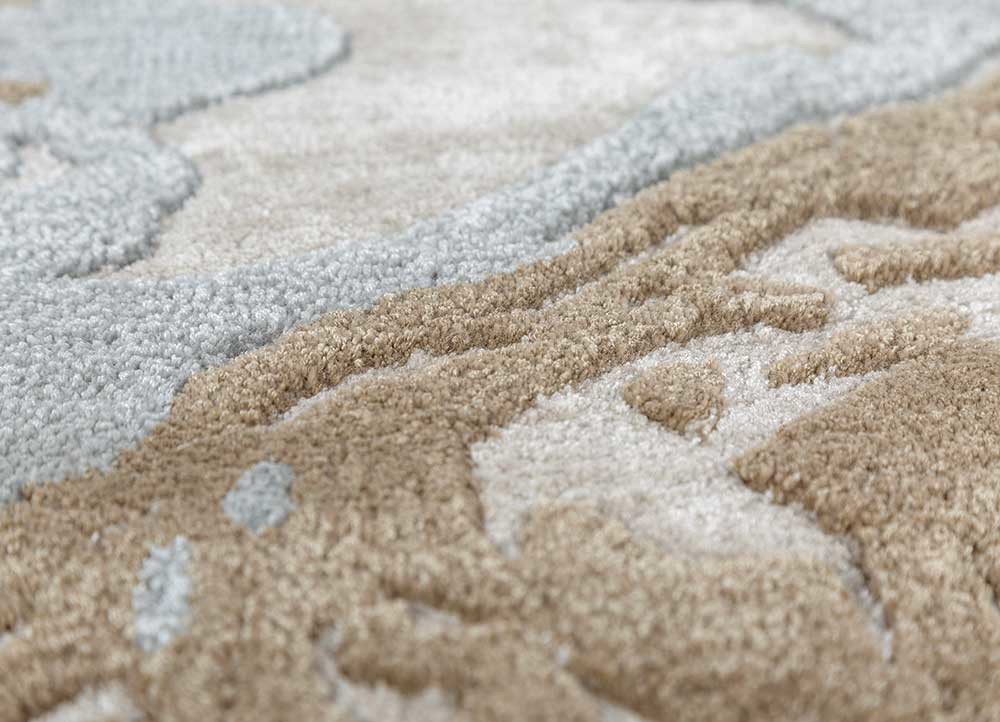 genesis blue wool and viscose hand tufted Rug - CloseUp