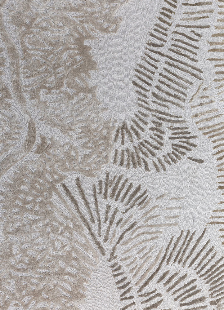 white noise ivory wool and viscose hand tufted Rug - CloseUp