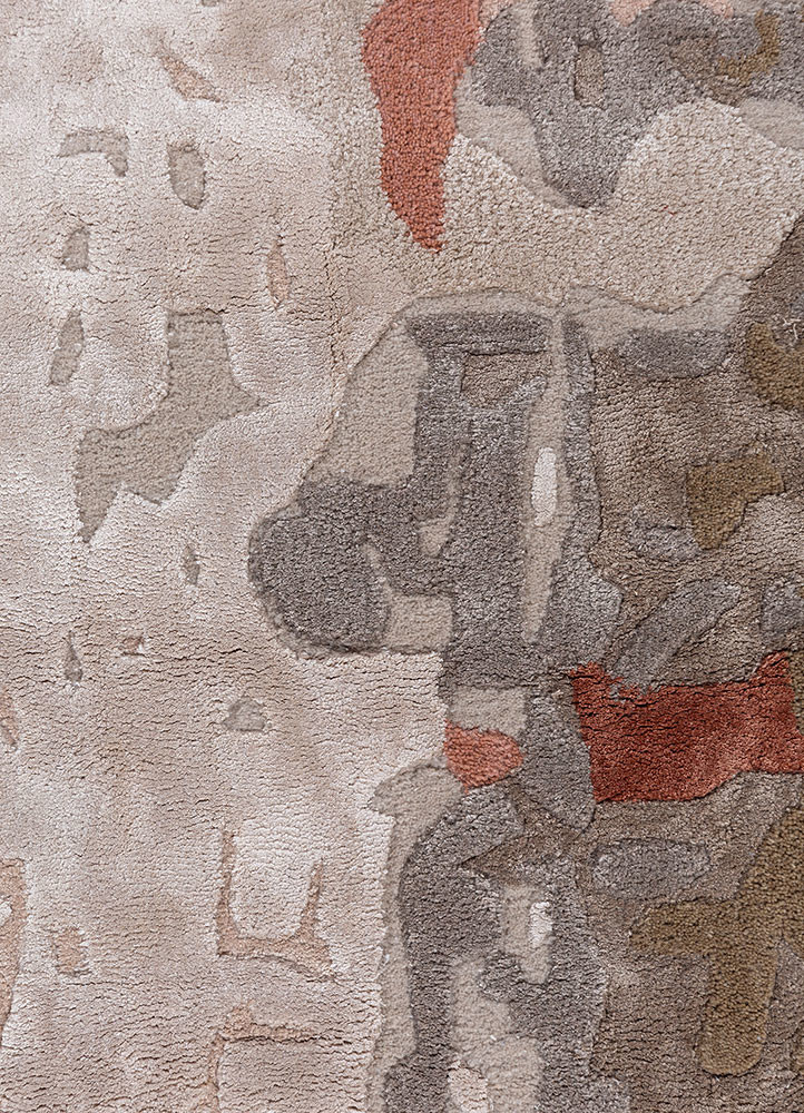 white noise ivory wool and viscose hand tufted Rug - CloseUp white noise ivory wool and viscose hand tufted Rug - CloseUp