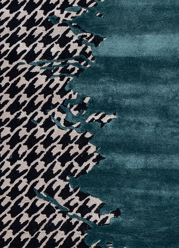 adrift blue wool and viscose hand tufted Rug - CloseUp adrift blue wool and viscose hand tufted Rug - CloseUp