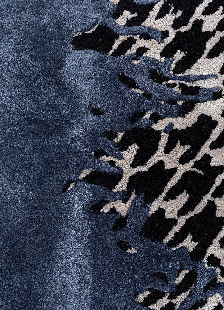 adrift blue wool and viscose hand tufted Rug - CloseUp adrift blue wool and viscose hand tufted Rug - CloseUp