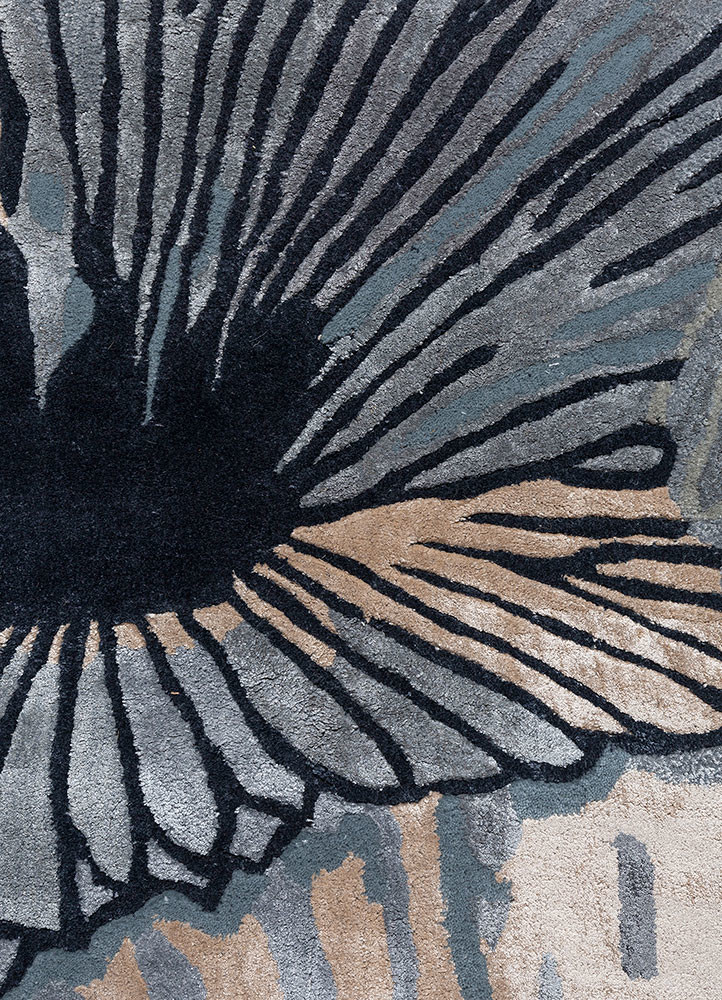 aurelia blue wool and viscose hand tufted Rug - CloseUp