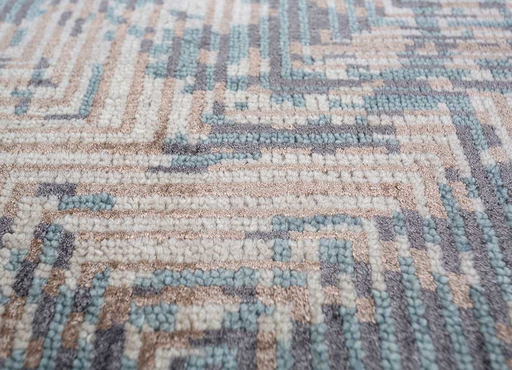 uvenuti beige and brown wool and bamboo silk hand knotted Rug - CloseUp uvenuti beige and brown wool and bamboo silk hand knotted Rug - CloseUp