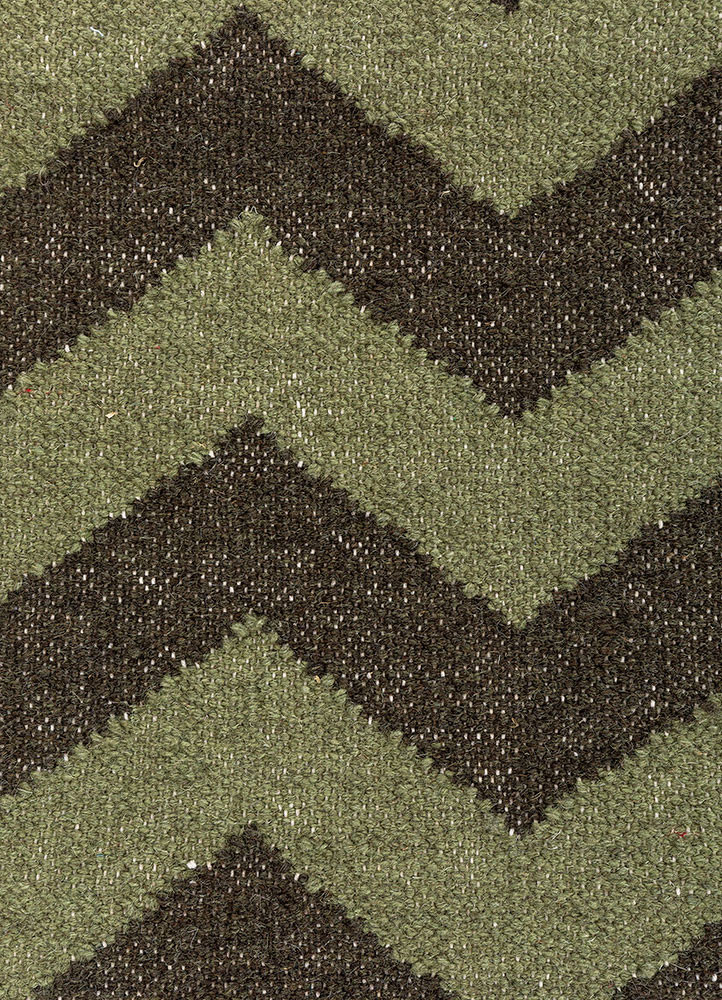 aprezo green wool flat weaves Rug - CloseUp aprezo green wool flat weaves Rug - CloseUp