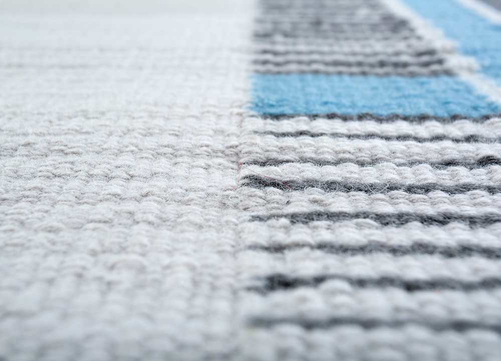 indusbar grey and black wool flat weaves Rug - CloseUp indusbar grey and black wool flat weaves Rug - CloseUp