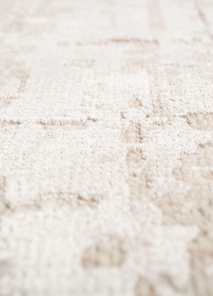 chaos theory by kavi ivory wool and bamboo silk hand knotted Rug - CloseUp chaos theory by kavi ivory wool and bamboo silk hand knotted Rug - CloseUp
