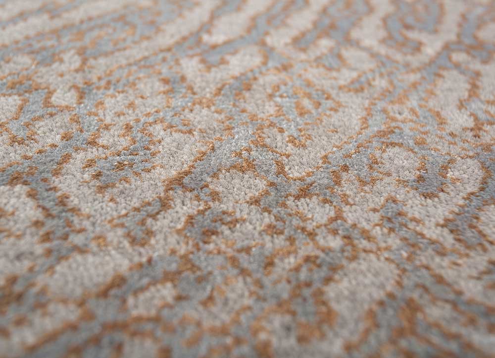 manchaha grey and black wool and bamboo silk hand knotted Rug - CloseUp manchaha grey and black wool and bamboo silk hand knotted Rug - CloseUp