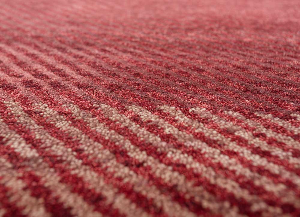 manchaha red and orange wool and bamboo silk hand knotted Rug - CloseUp