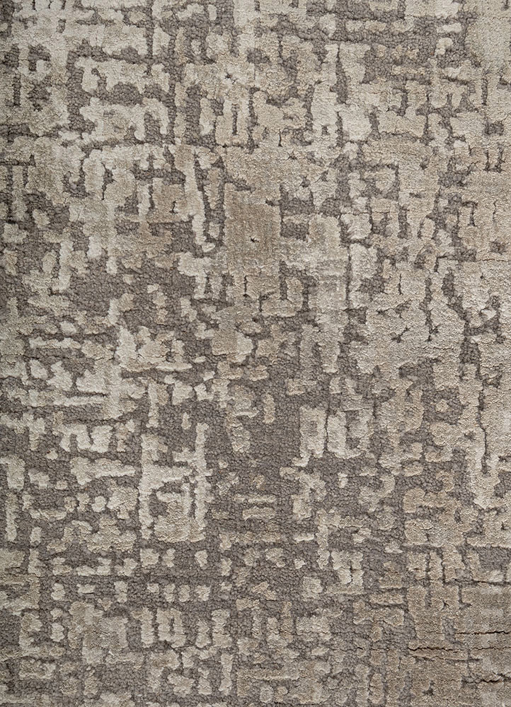 entropy ivory wool and bamboo silk hand knotted Rug - CloseUp entropy ivory wool and bamboo silk hand knotted Rug - CloseUp
