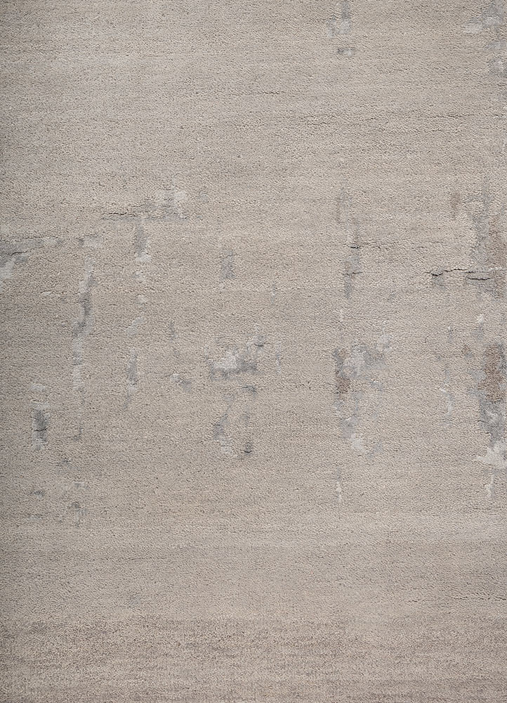 chaos theory by kavi grey and black wool and bamboo silk hand knotted Rug - CloseUp