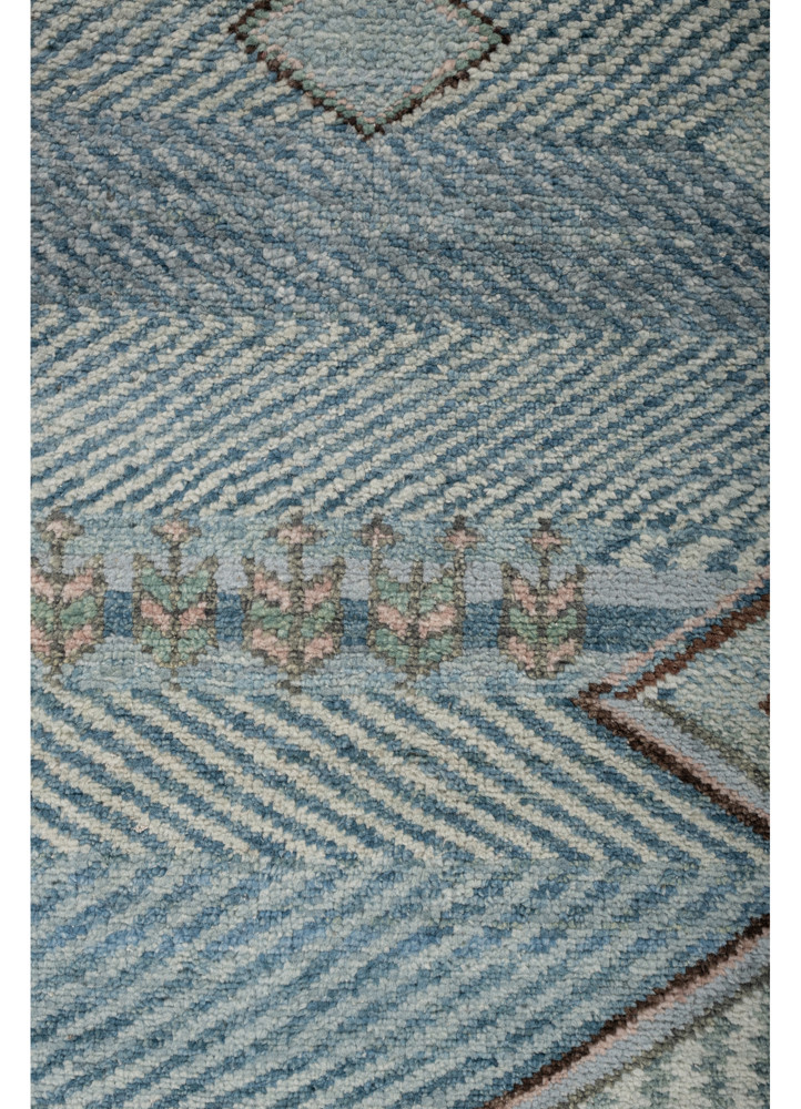 manchaha blue wool hand knotted Rug - CloseUp manchaha blue wool hand knotted Rug - CloseUp