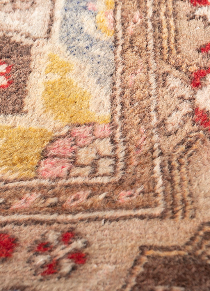 nuray red and orange wool hand knotted Rug - CloseUp