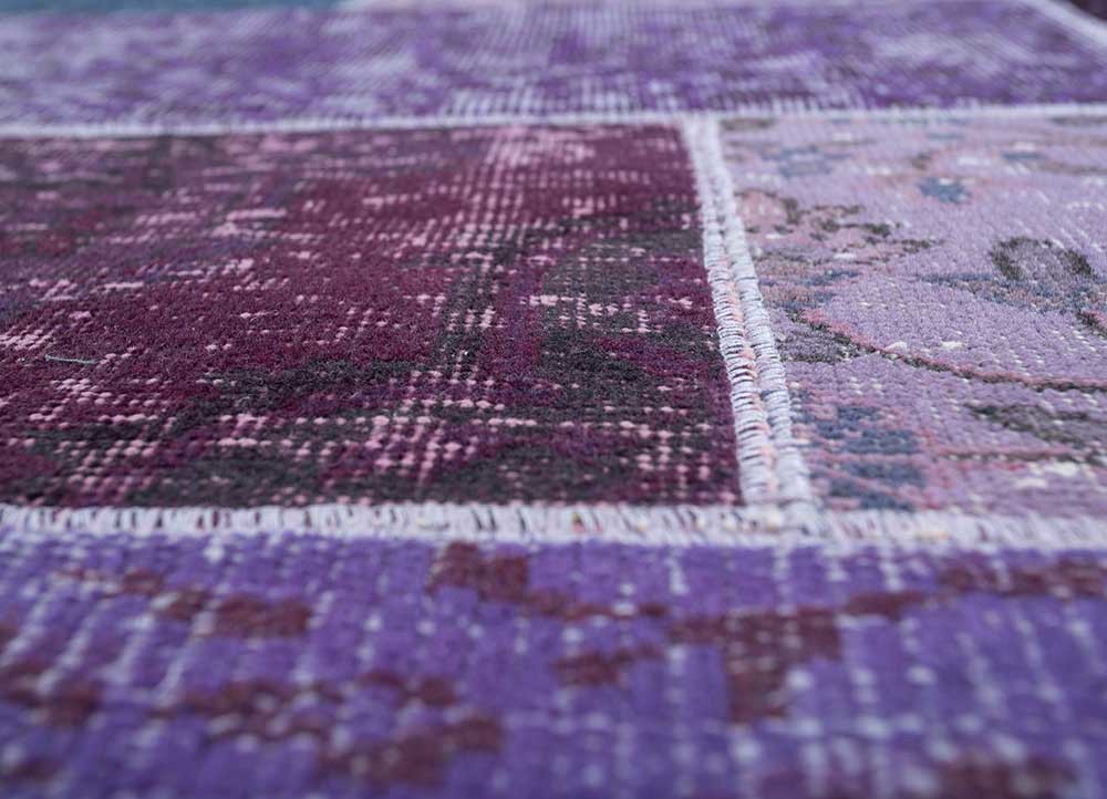 provenance pink and purple wool hand knotted Rug - CloseUp provenance pink and purple wool hand knotted Rug - CloseUp