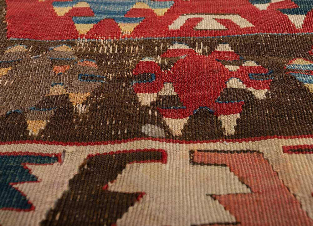 nayaab ivory wool flat weaves Rug - CloseUp