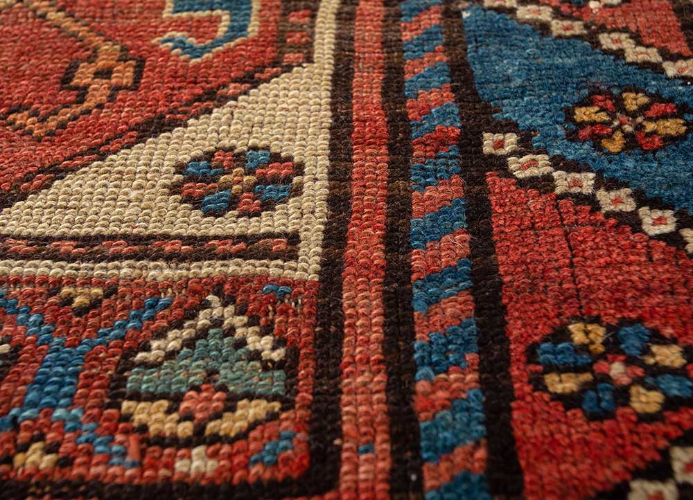 kiaan red and orange wool hand knotted Rug - CloseUp kiaan red and orange wool hand knotted Rug - CloseUp