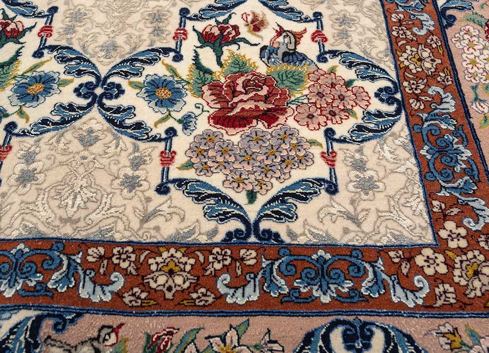 aalam blue wool hand knotted Rug - CloseUp aalam blue wool hand knotted Rug - CloseUp