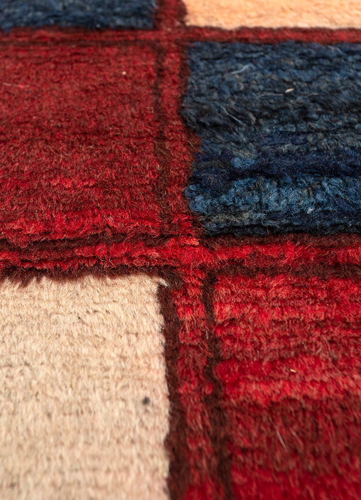 nuray blue wool hand knotted Rug - CloseUp