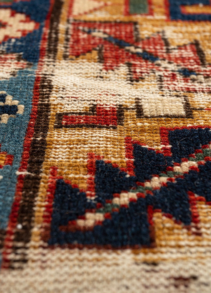 aalam ivory wool flat weaves Rug - CloseUp aalam ivory wool flat weaves Rug - CloseUp