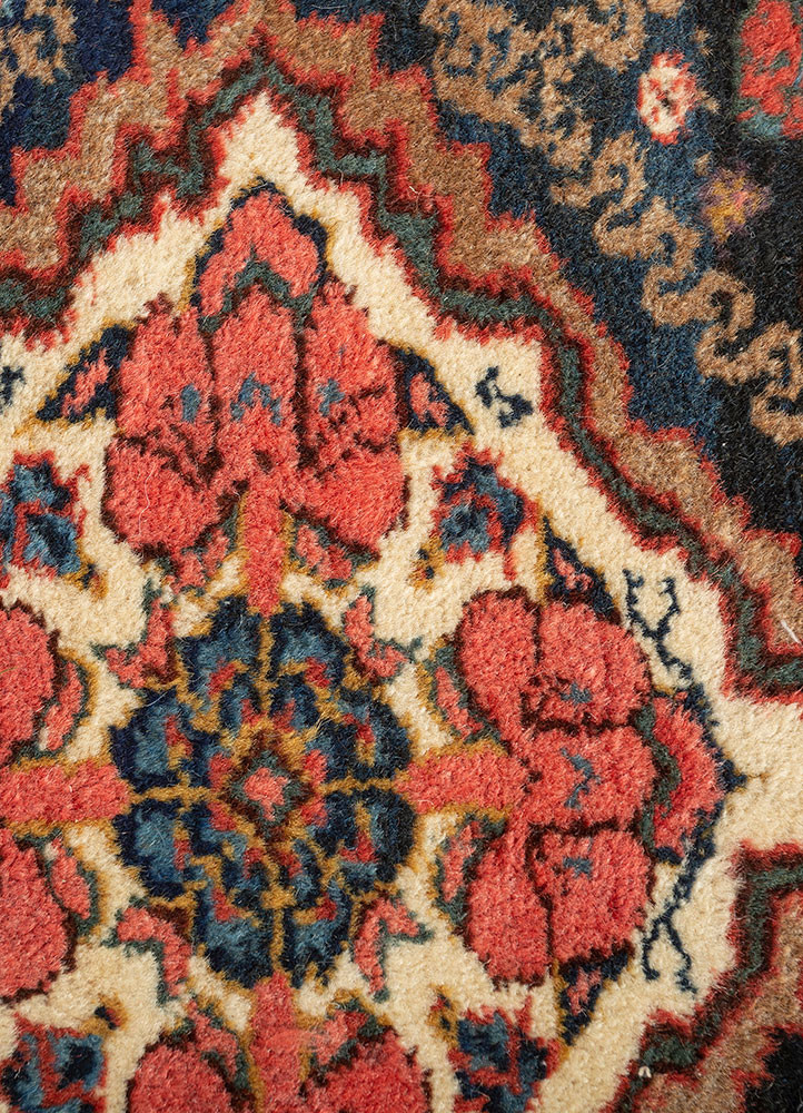 aalam blue wool hand knotted Rug - CloseUp aalam blue wool hand knotted Rug - CloseUp