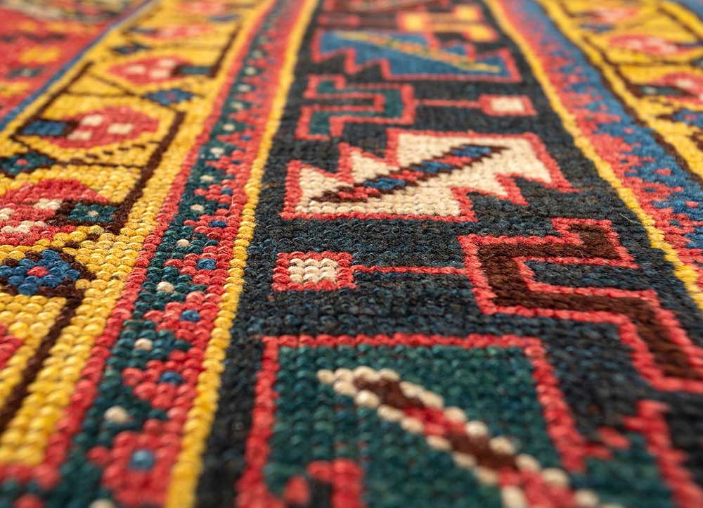 kiaan red and orange wool hand knotted Rug - CloseUp kiaan red and orange wool hand knotted Rug - CloseUp
