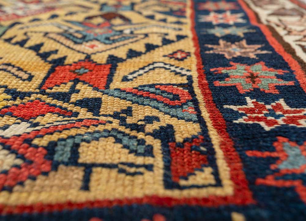 aalam gold wool hand knotted Rug - CloseUp aalam gold wool hand knotted Rug - CloseUp