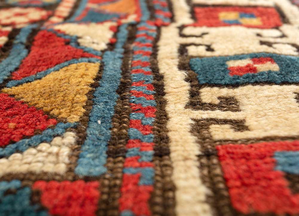 kiaan red and orange wool hand knotted Rug - CloseUp kiaan red and orange wool hand knotted Rug - CloseUp