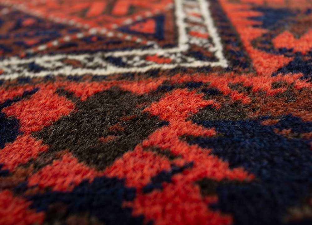kiaan red and orange wool hand knotted Rug - CloseUp kiaan red and orange wool hand knotted Rug - CloseUp