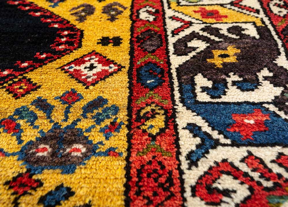 kiaan red and orange wool hand knotted Rug - CloseUp
