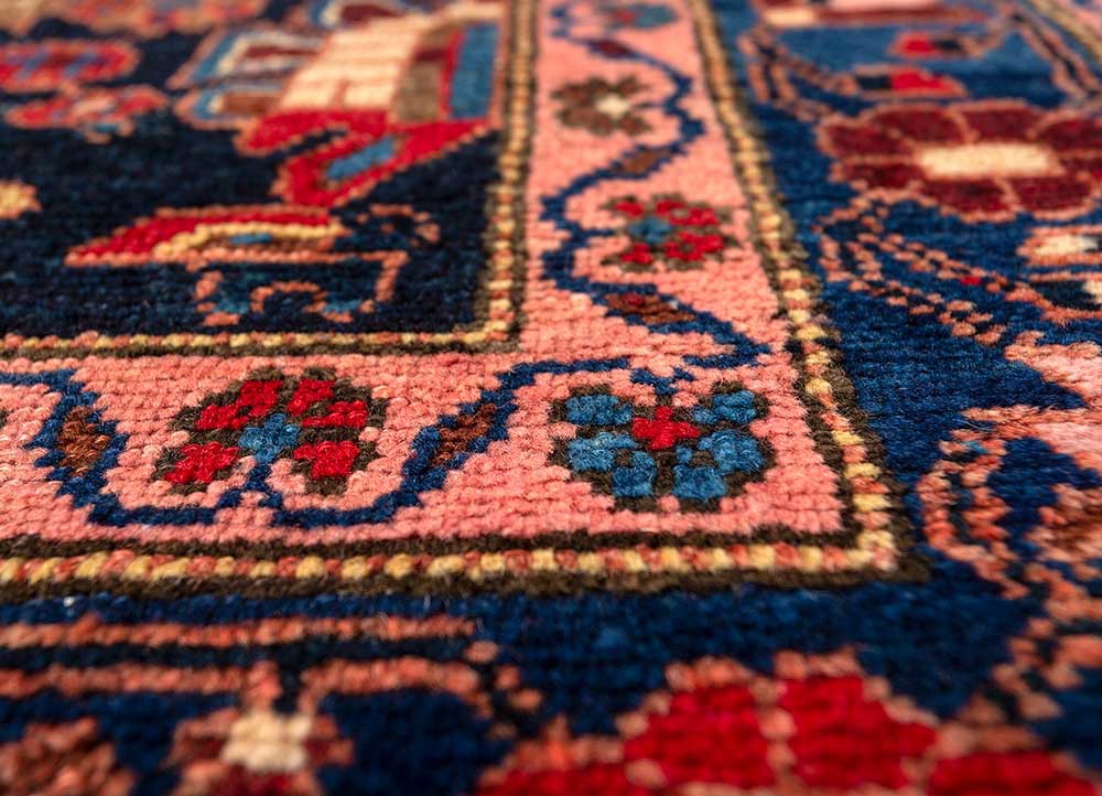 aalam blue wool hand knotted Rug - CloseUp aalam blue wool hand knotted Rug - CloseUp