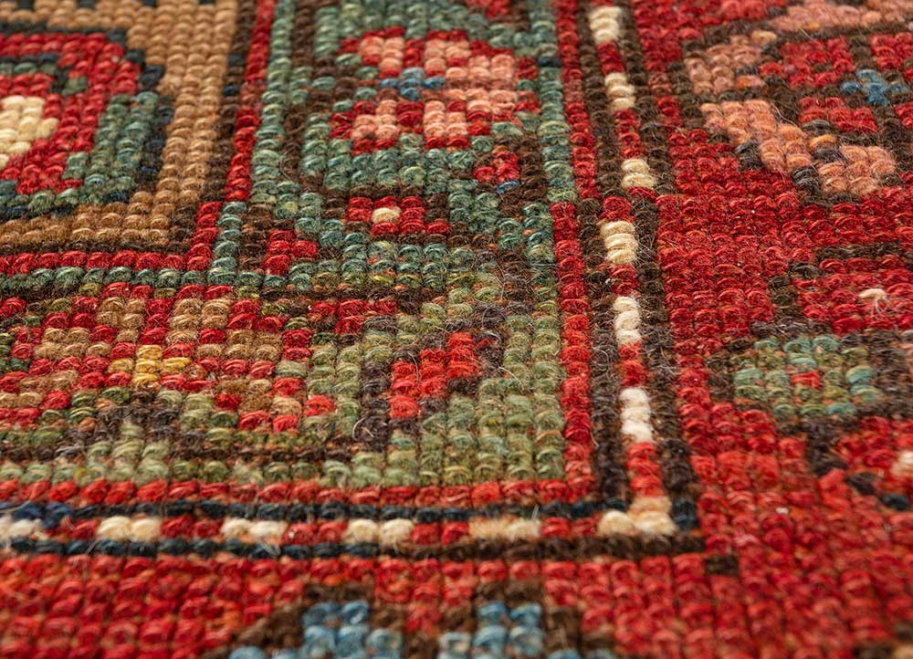kiaan beige and brown wool hand knotted Rug - CloseUp kiaan beige and brown wool hand knotted Rug - CloseUp