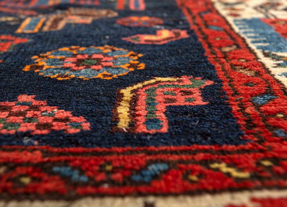 aalam blue wool hand knotted Rug - CloseUp aalam blue wool hand knotted Rug - CloseUp