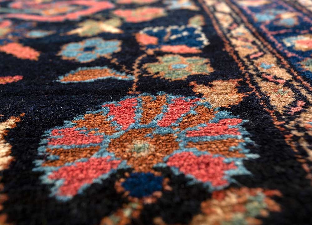 aalam blue wool hand knotted Rug - CloseUp aalam blue wool hand knotted Rug - CloseUp