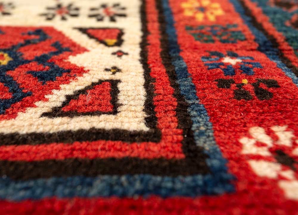 kiaan blue wool hand knotted Rug - CloseUp