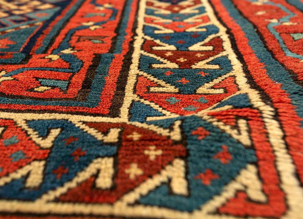 kiaan red and orange wool hand knotted Rug - CloseUp kiaan red and orange wool hand knotted Rug - CloseUp