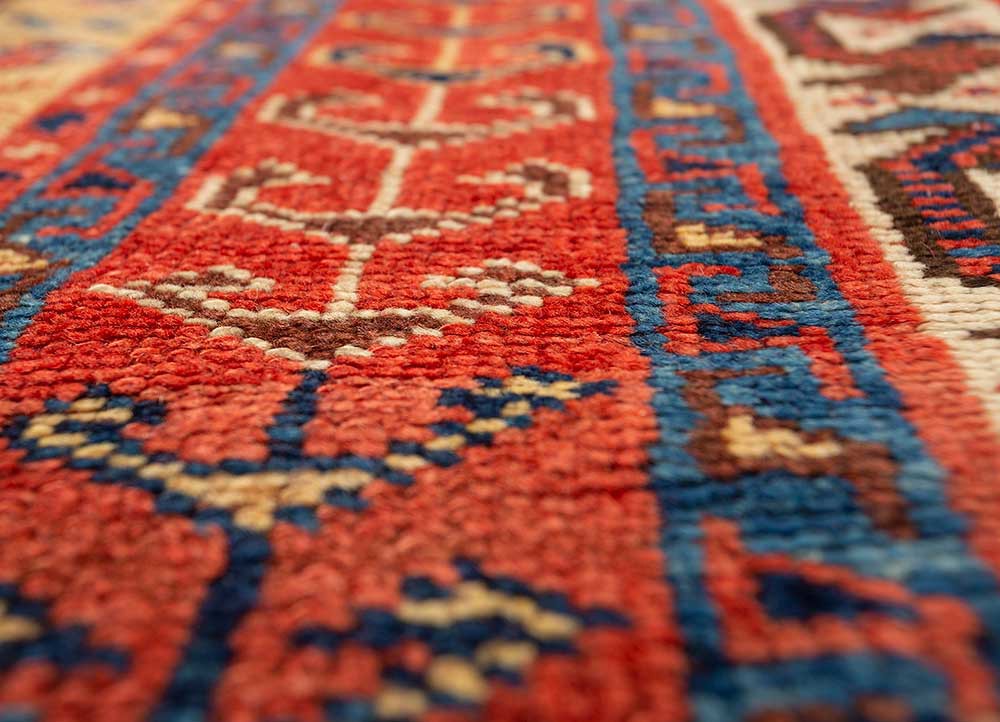 aalam blue wool hand knotted Rug - CloseUp aalam blue wool hand knotted Rug - CloseUp